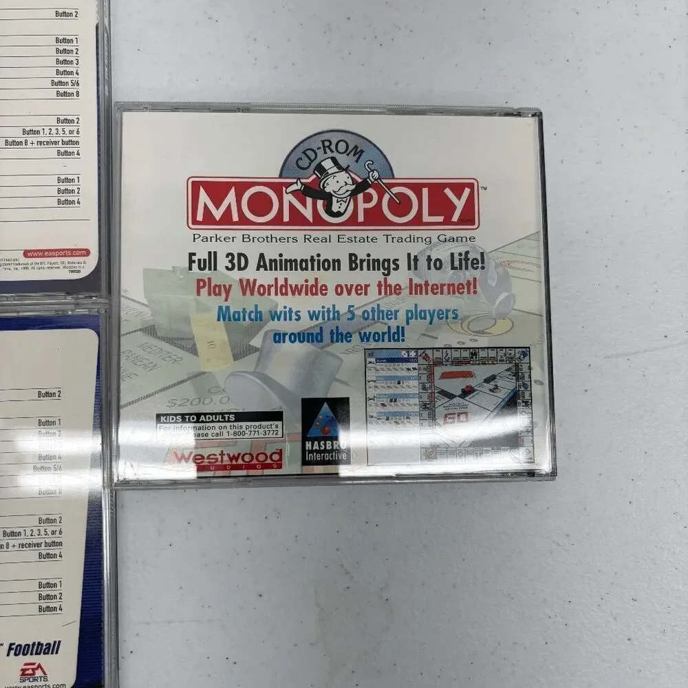 NHL 99 2000 Madden 99 2000 Monopoly 1995 Edition PC Games CD-ROM‎